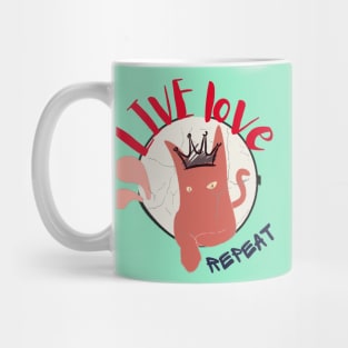 Live Love Repeat  Funny Cat Mug